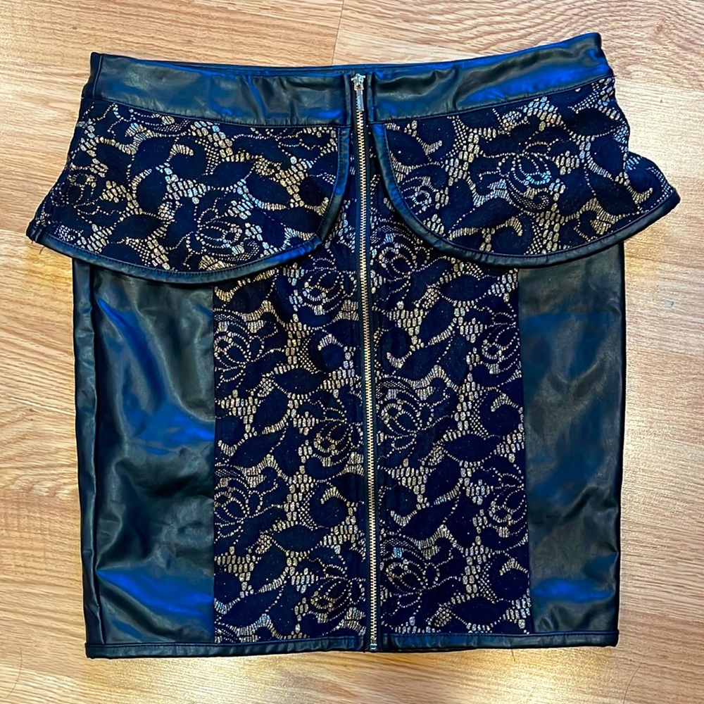Bebe faux leather peplum skirt